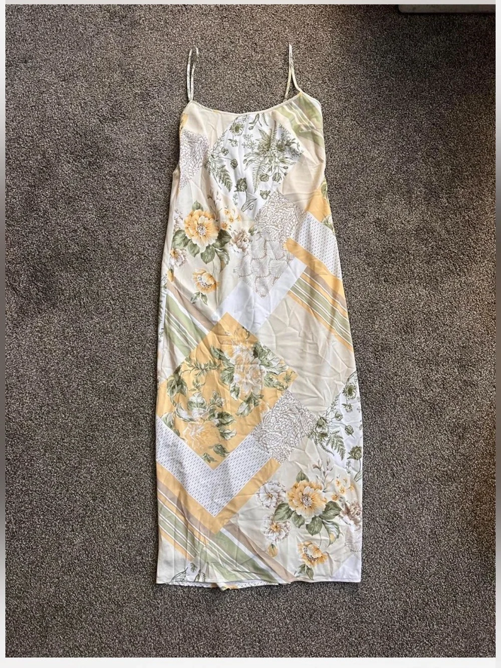 NWOT Abercrombie & Fitch Floral Patchwork Maxi Slip Dress